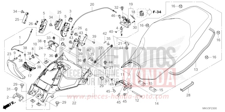 SITZ/TANKDECKEL von Forza 750 IRIDIUM GRAY METALLIC (NHC65) von 2023